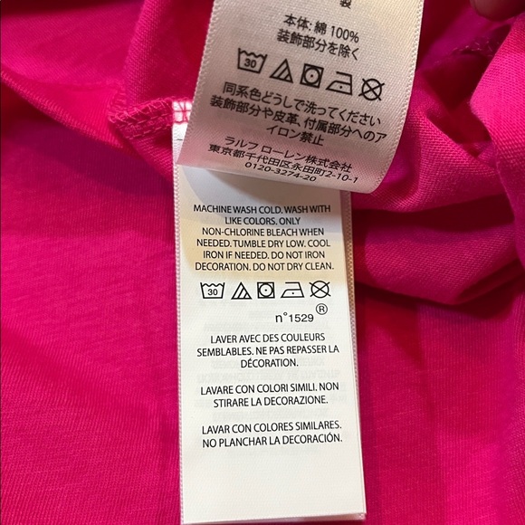NWT Polo Ralph Lauren Hot Pink T-Shirt Dress Small 100% Cotton New Short Sleeve - Picture 10 of 11